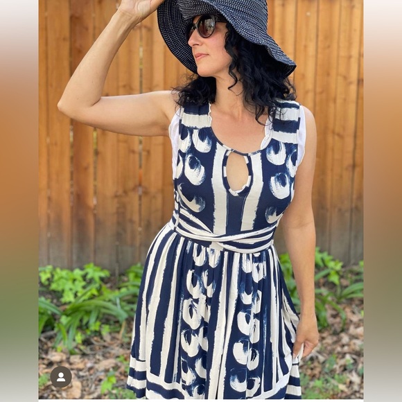 Anthropology Maeve Polka Dot Jersey Dress with keyhole - Picture 7 of 7